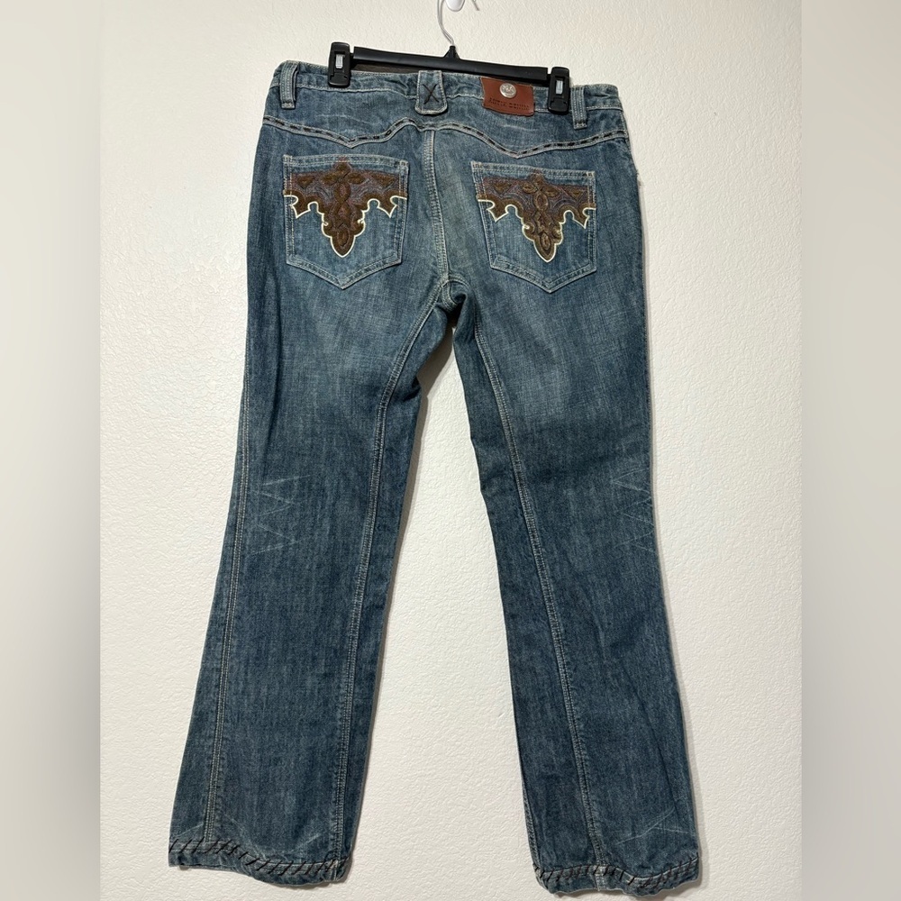 Antik Denim Embroidered Low Rise Boot Cut Women's Jeans. Western. Made in USA 32